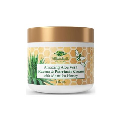 Green Leaf Aloe Vera Eczema Psoriasis Cream Manuka Honey (4 oz)